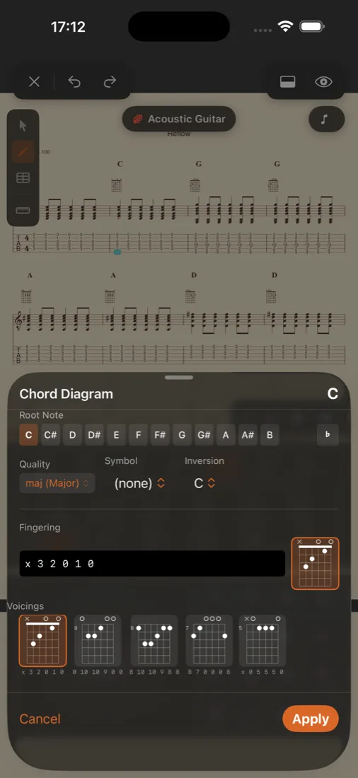 Chord diagrams — Campfire Songs